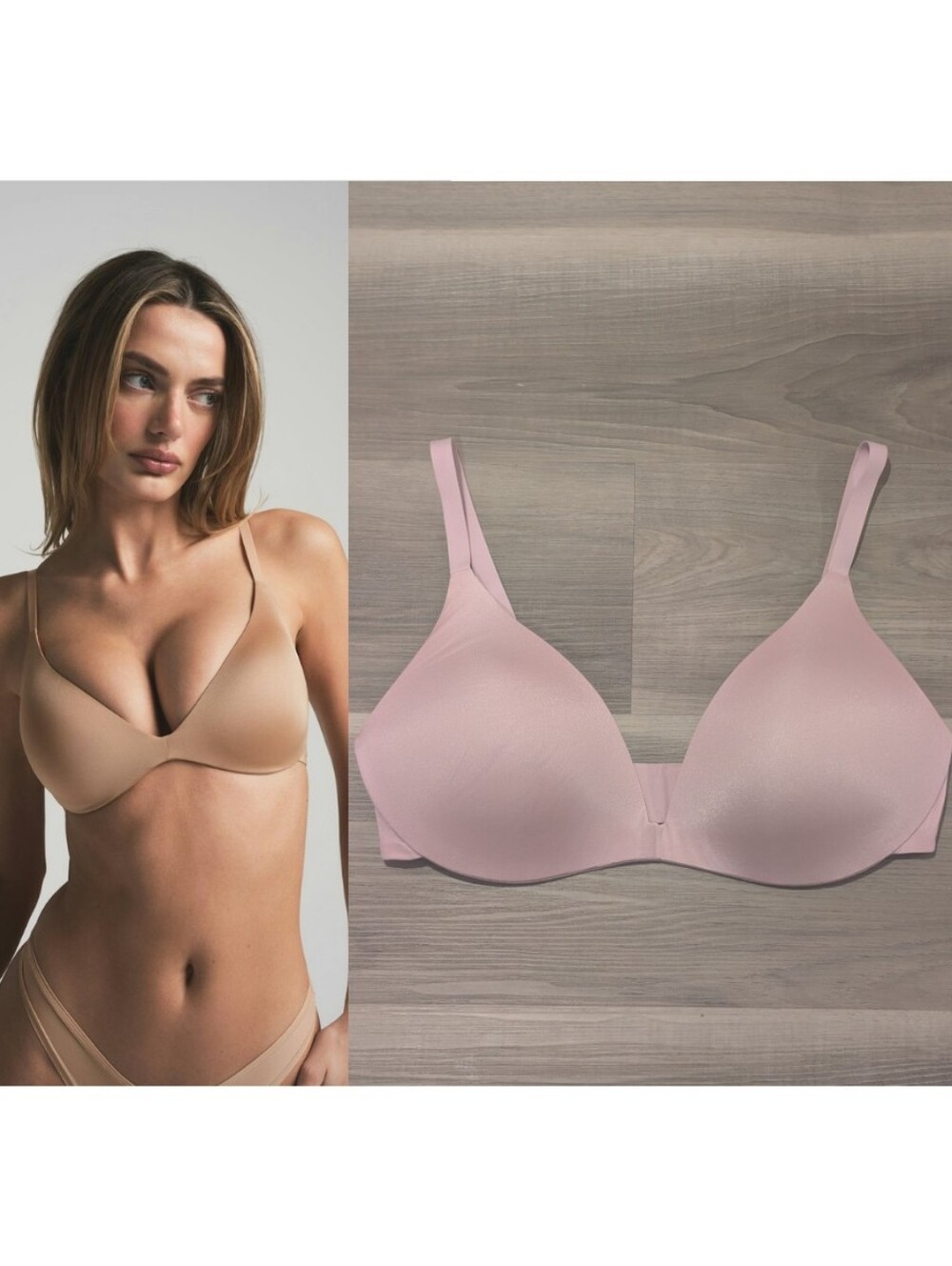 SKIMS | Wireless Form Super Push Up Plunge Bra In Petal Baby Pink